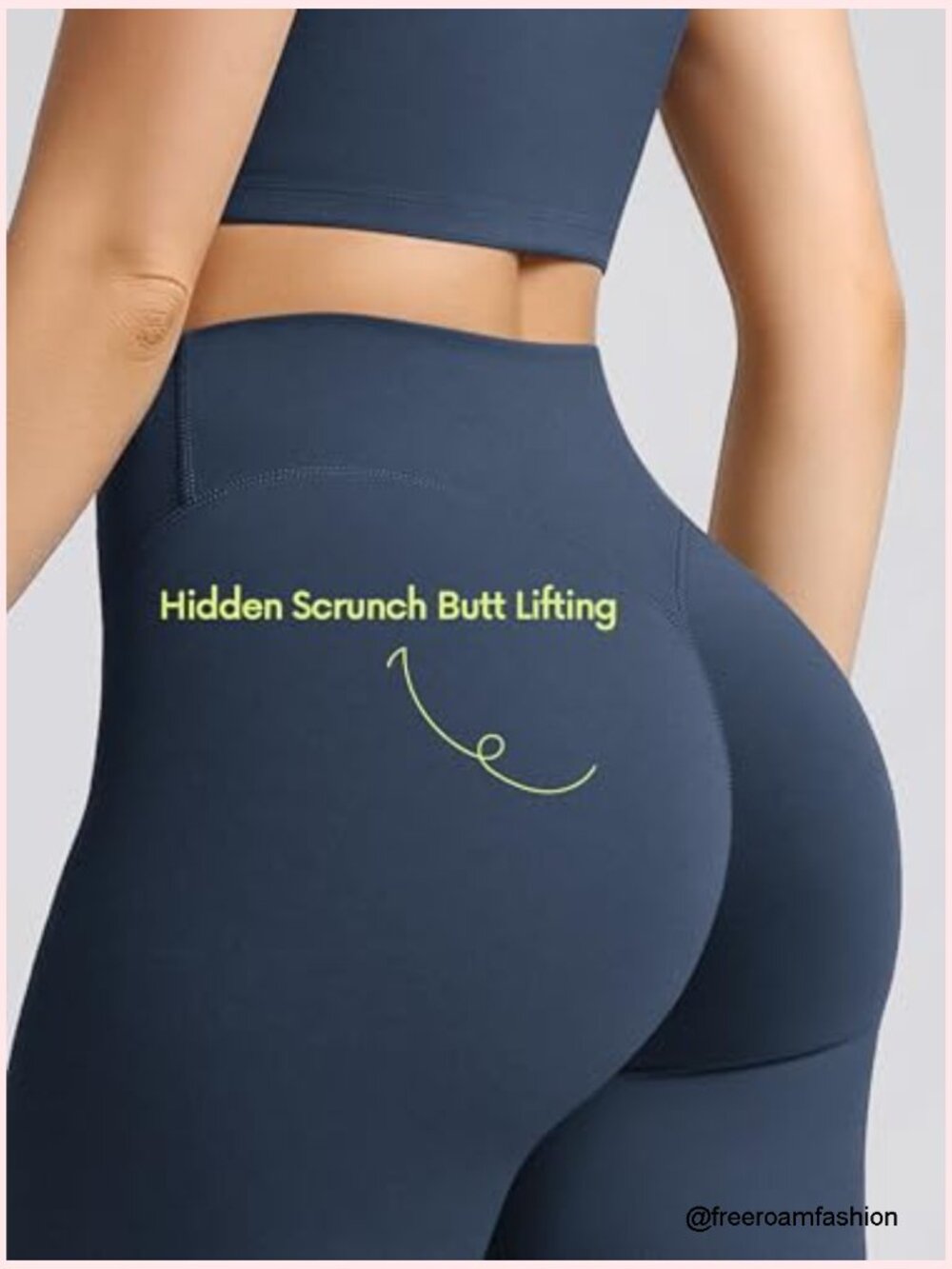 Hidden Scrunch Butt Lifting Shorts 5in Inseam High Waist Yoga Biker Shorts - Picture 5 of 6